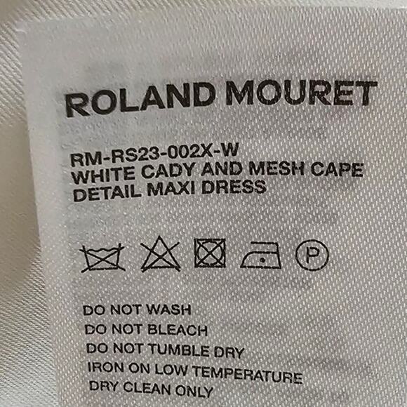 Roland Mouret Long Sleeve Bridal Wedding Cape Gown White Size 10 - Picture 12 of 12